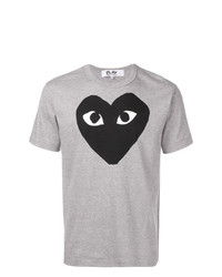 T-shirt à col rond imprimé gris Comme Des Garcons Play