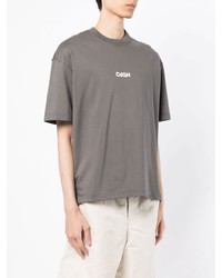 T-shirt à col rond imprimé gris Comme des Garcons Homme