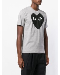 T-shirt à col rond imprimé gris Comme Des Garcons Play