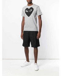 T-shirt à col rond imprimé gris Comme Des Garcons Play