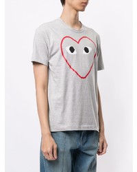 T-shirt à col rond imprimé gris Comme Des Garcons Play