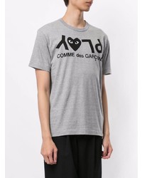 T-shirt à col rond imprimé gris Comme Des Garcons Play