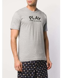 T-shirt à col rond imprimé gris Comme Des Garcons Play