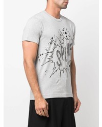 T-shirt à col rond imprimé gris Comme des Garcons