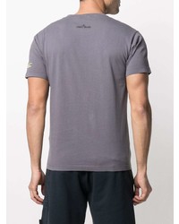 T-shirt à col rond imprimé gris Stone Island