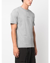 T-shirt à col rond imprimé gris Stone Island