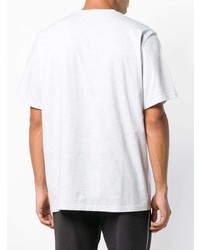 T-shirt à col rond imprimé gris MSGM