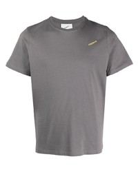 T-shirt à col rond imprimé gris Coperni