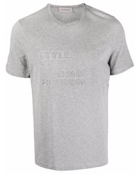 T-shirt à col rond imprimé gris Corneliani