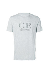 T-shirt à col rond imprimé gris CP Company