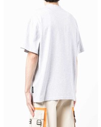 T-shirt à col rond imprimé gris MSGM