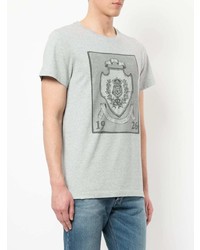 T-shirt à col rond imprimé gris Kent & Curwen