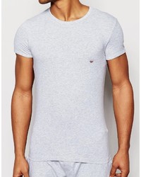 T-shirt à col rond imprimé gris Emporio Armani