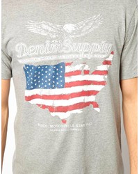 T-shirt à col rond imprimé gris Denim & Supply Ralph Lauren