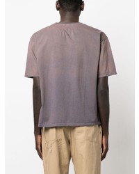 T-shirt à col rond imprimé gris Rhude