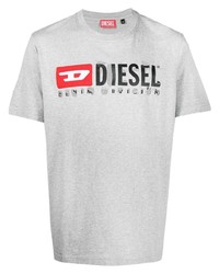 T-shirt à col rond imprimé gris Diesel
