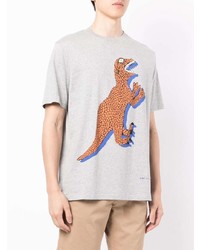 T-shirt à col rond imprimé gris PS Paul Smith