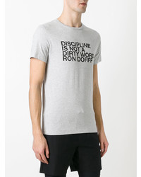 T-shirt à col rond imprimé gris Ron Dorff