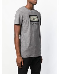 T-shirt à col rond imprimé gris Philipp Plein