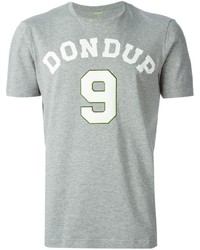 T-shirt à col rond imprimé gris Dondup