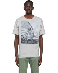 T-shirt à col rond imprimé gris Dries Van Noten