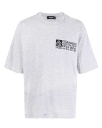 T-shirt à col rond imprimé gris DSQUARED2