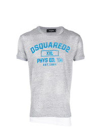 T-shirt à col rond imprimé gris DSQUARED2