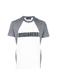 T-shirt à col rond imprimé gris DSQUARED2