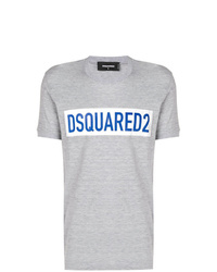 T-shirt à col rond imprimé gris DSQUARED2