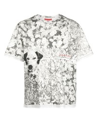 T-shirt à col rond imprimé gris Eckhaus Latta
