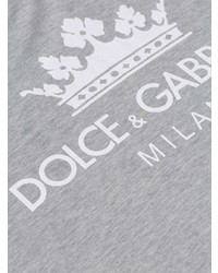 T-shirt à col rond imprimé gris Dolce & Gabbana