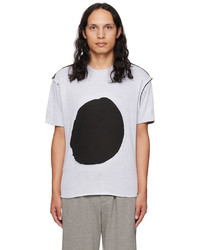 T-shirt à col rond imprimé gris Edward Cuming