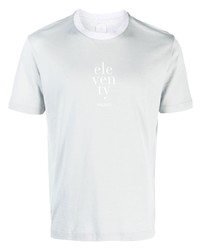 T-shirt à col rond imprimé gris Eleventy