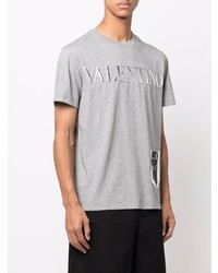 T-shirt à col rond imprimé gris Valentino