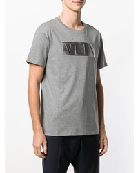 T-shirt à col rond imprimé gris Valentino