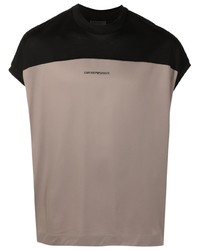 T-shirt à col rond imprimé gris Emporio Armani