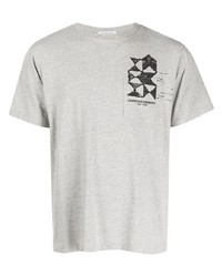 T-shirt à col rond imprimé gris Engineered Garments