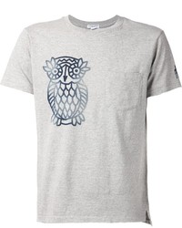 T-shirt à col rond imprimé gris Engineered Garments