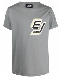T-shirt à col rond imprimé gris Enterprise Japan