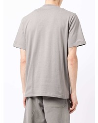 T-shirt à col rond imprimé gris MSGM