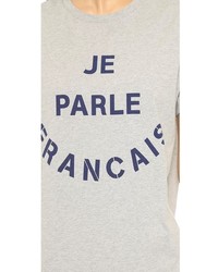 T-shirt à col rond imprimé gris