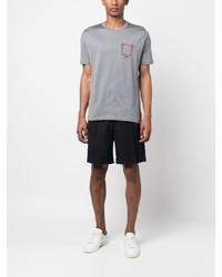 T-shirt à col rond imprimé gris Kiton