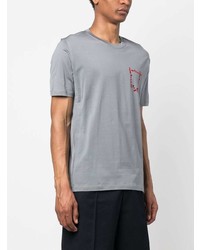 T-shirt à col rond imprimé gris Kiton