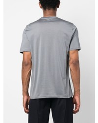 T-shirt à col rond imprimé gris Kiton