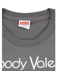 T-shirt à col rond imprimé gris Supreme