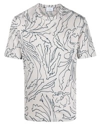 T-shirt à col rond imprimé gris Ferragamo