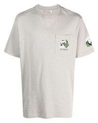 T-shirt à col rond imprimé gris Filson