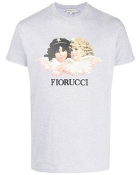 T-shirt à col rond imprimé gris Fiorucci