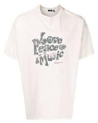 T-shirt à col rond imprimé gris FIVE CM