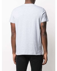 T-shirt à col rond imprimé gris Balmain